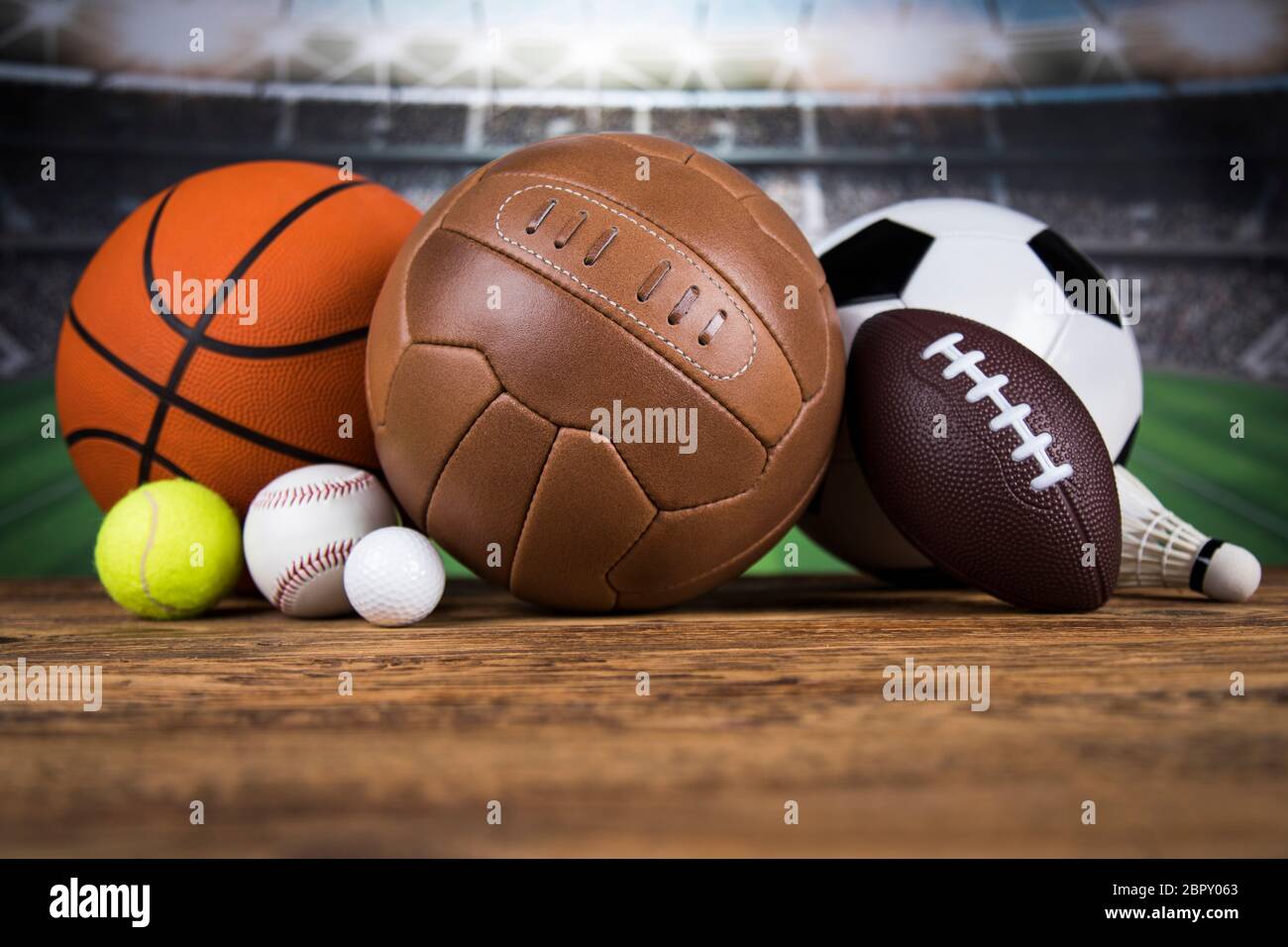 Winner trophy, Sport equipment and balls Stock Photo Alamy