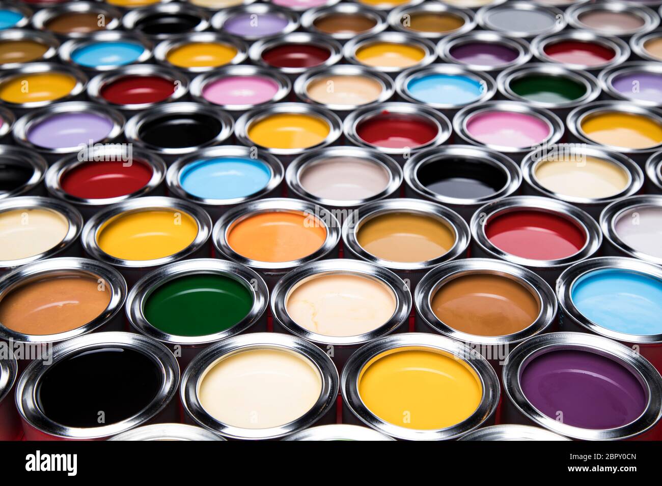 Paint cans color palette and Rainbow colors Stock Photo - Alamy