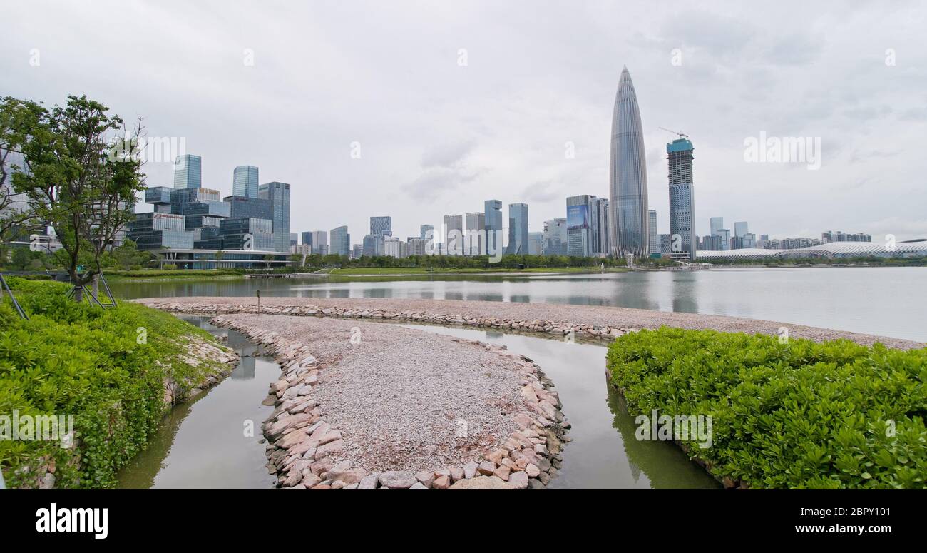Shenzhen guangdong province with china skyscrapers urban buildings with