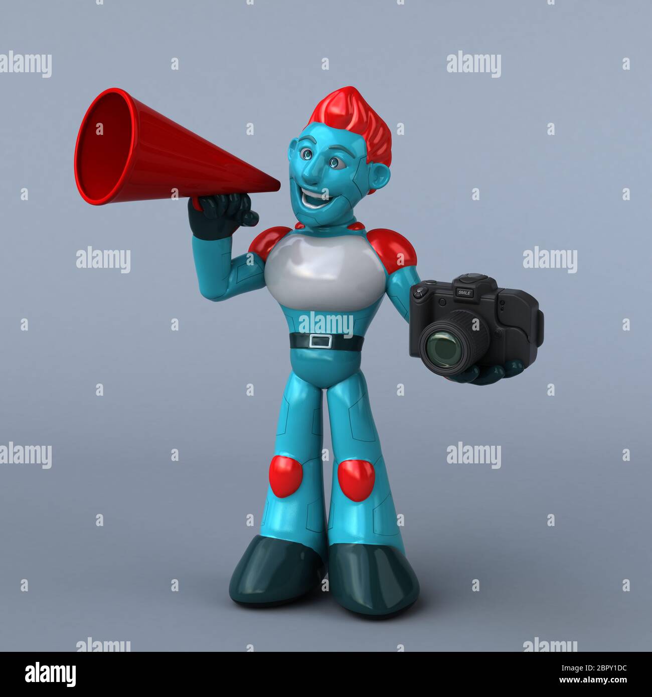 Red Robot - 3D Illustration Stock Photo - Alamy