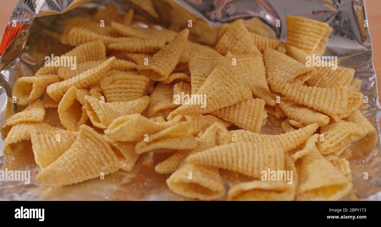 Eating Corn potato chip Stock Photo Alamy