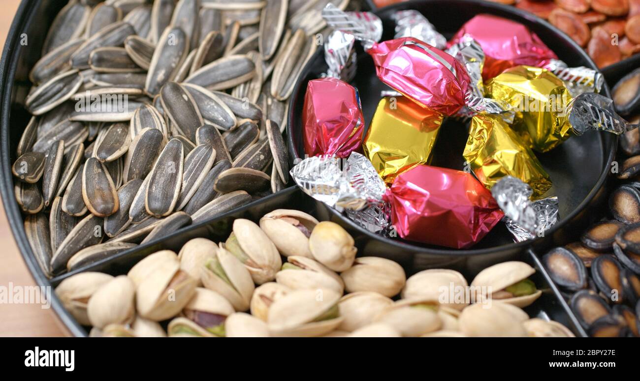 Traditional Chinese new year snack tray Stock Photo Alamy