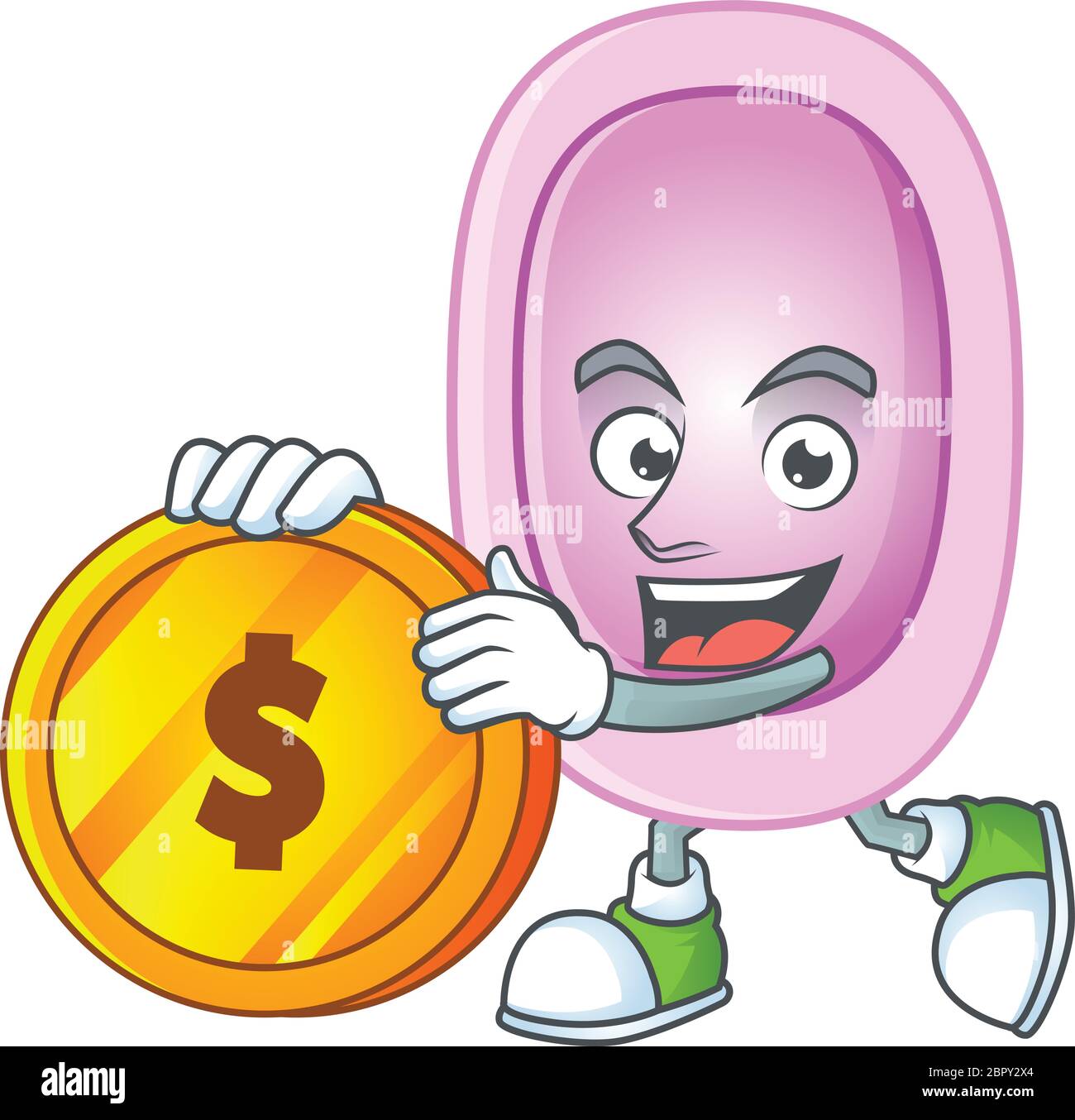 Cartoon Picture Of Pertussis Rich Character With A Big Gold Coin Stock Vector Image And Art Alamy