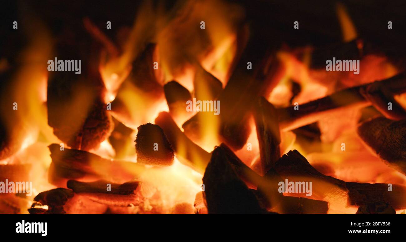 Charcoal fire flame Stock Photo Alamy