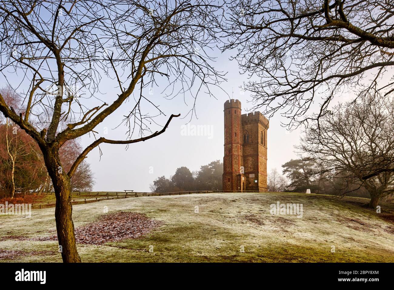 A frosty morning at the top of Leith Hill, Surrey Stock Photo
