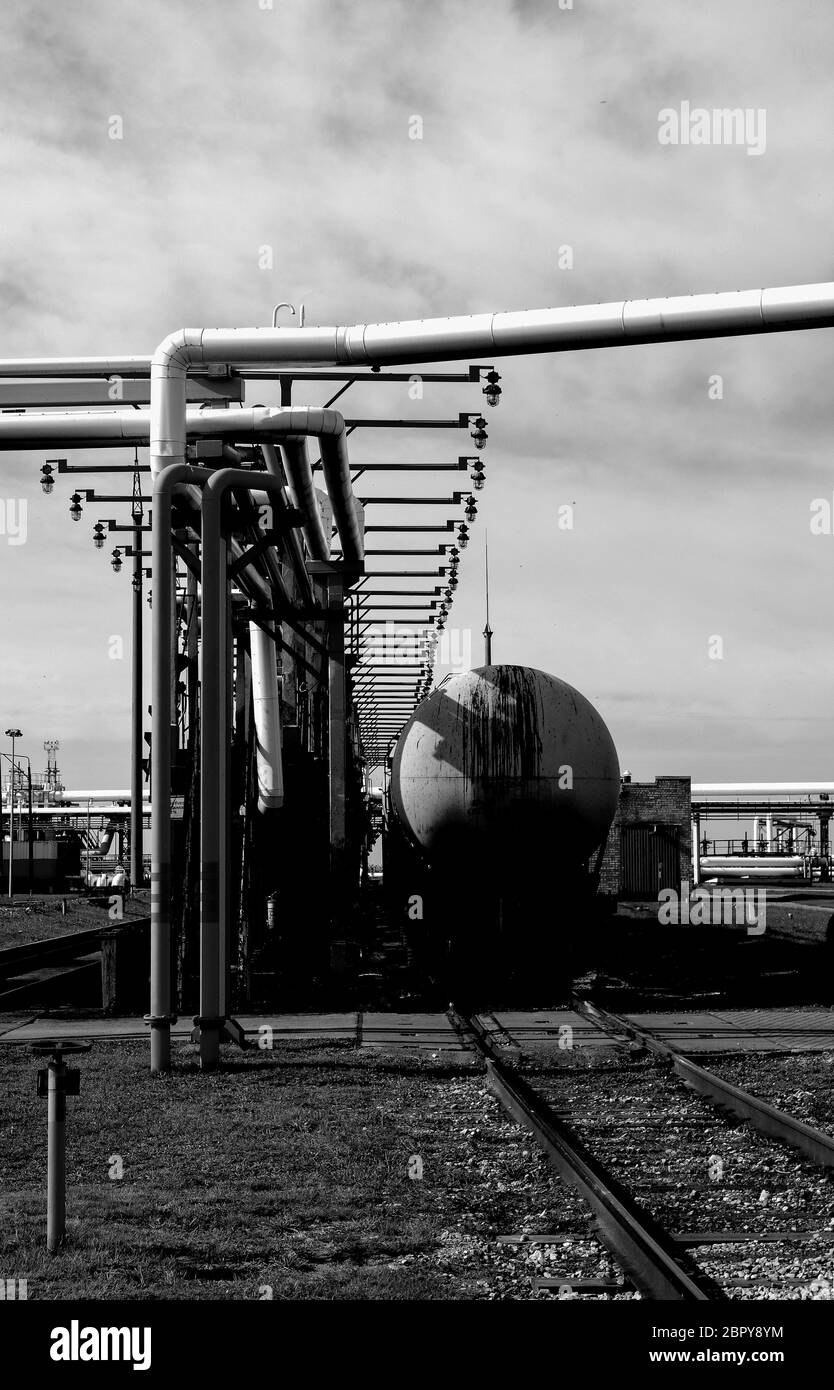 Close up industrial view,A equipment of oil refining,Oil and gas