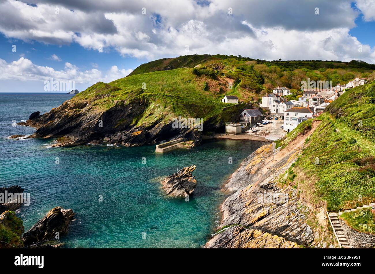 The Quaint Coastal Village Of Portloe Located On The Roseland Peninsula 