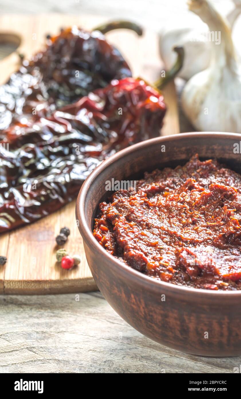 Bowl of adobo sauce Stock Photo