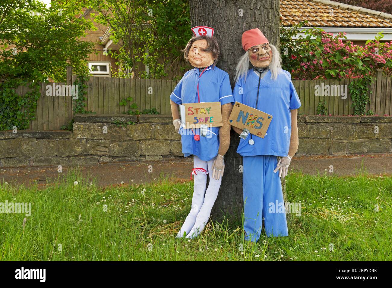 Ghoulish celebration of NHS key workers, England UK Stock Photo