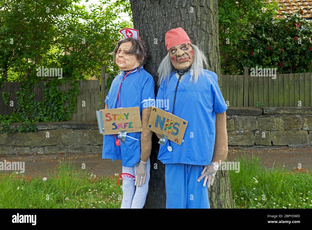 Ghoulish celebration of NHS key workers, England UK Stock Photo