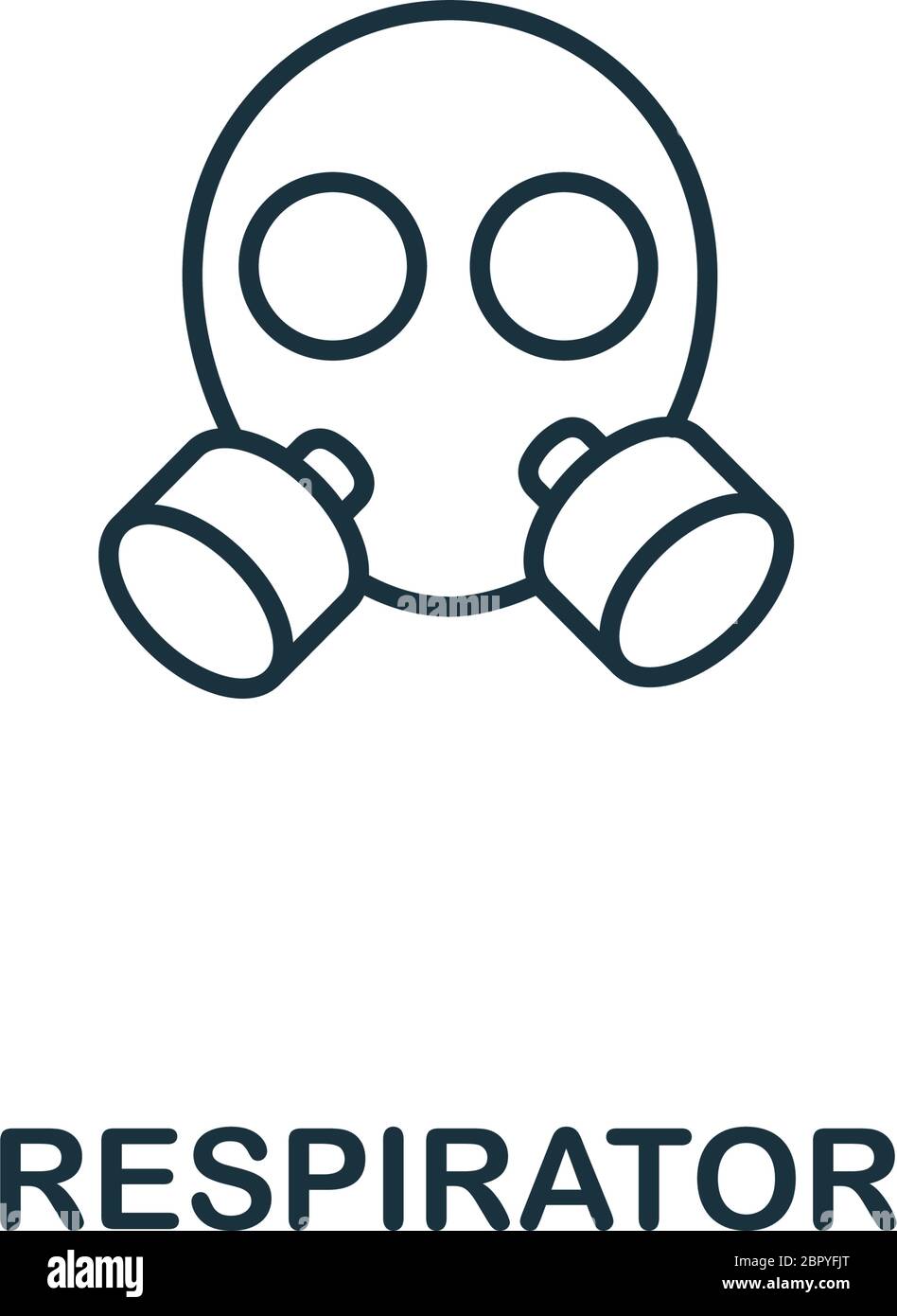 Respirator icon from work safety collection. Simple line element
