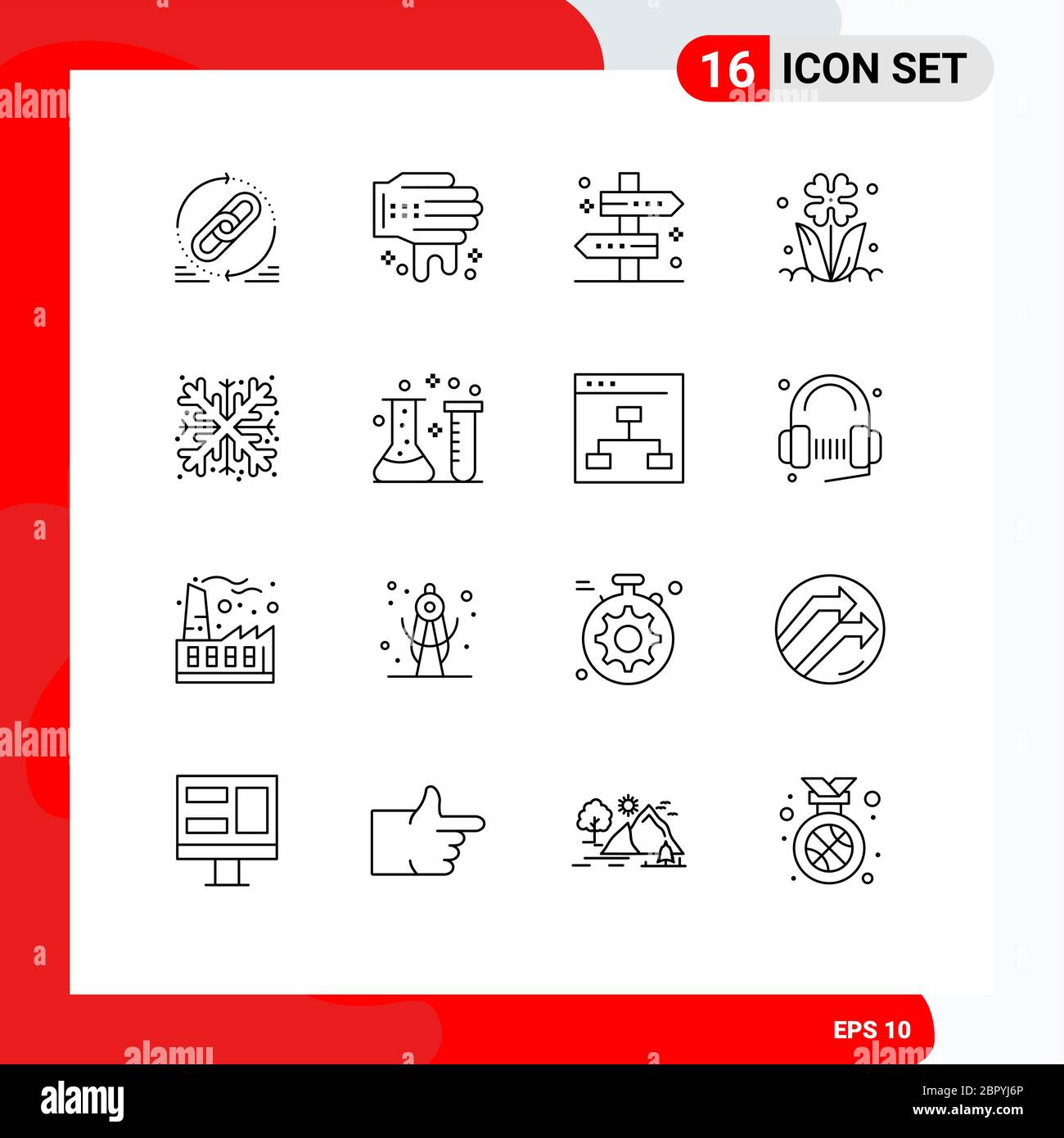 16 Universal Outline Signs Symbols of rose, flower, location, floral