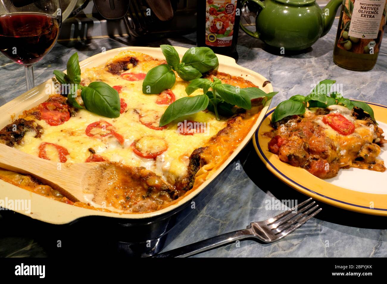 Homemade Vegetarian Lasagne Stock Photo