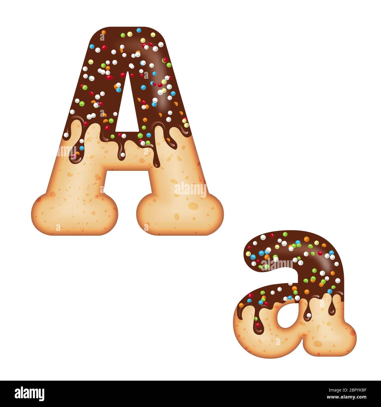Tempting typography. Font design. Icing letter. Sweet 3D donut letter A