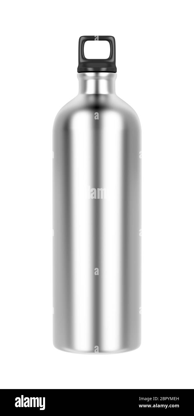 Aluminum water bottle isolated on white background Stock Photo - Alamy