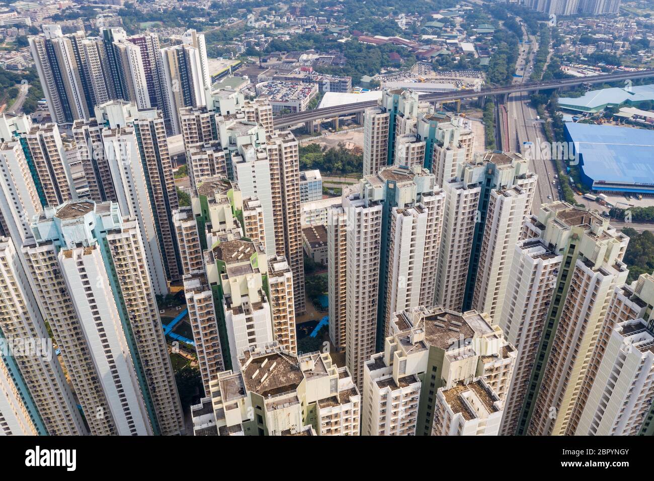 Top view of Hong Kong real estate Stock Photo Alamy