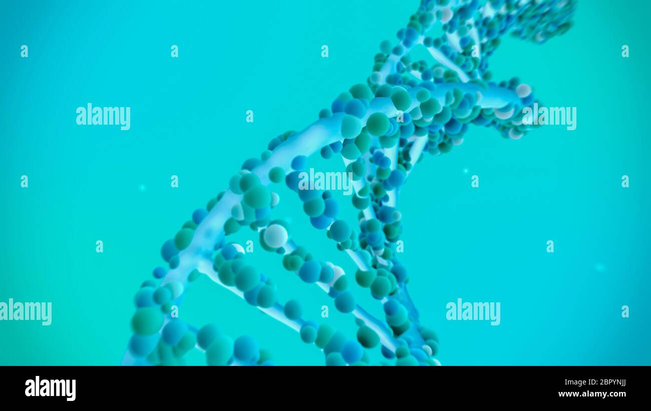 close up view of a dna double helix (3d render Stock Photo - Alamy