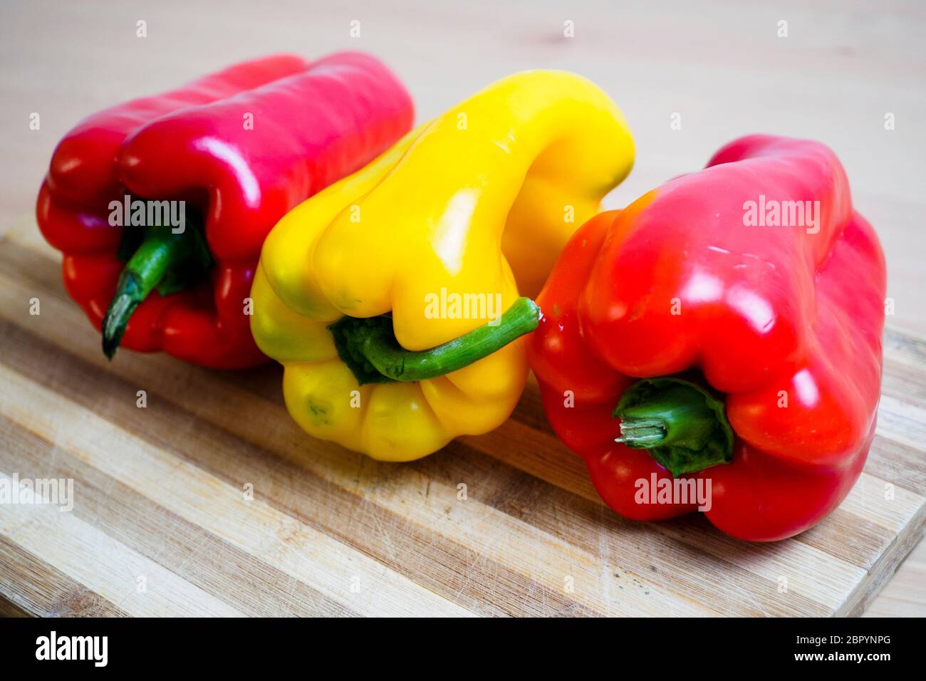 yellow and red peppers Stock Photo