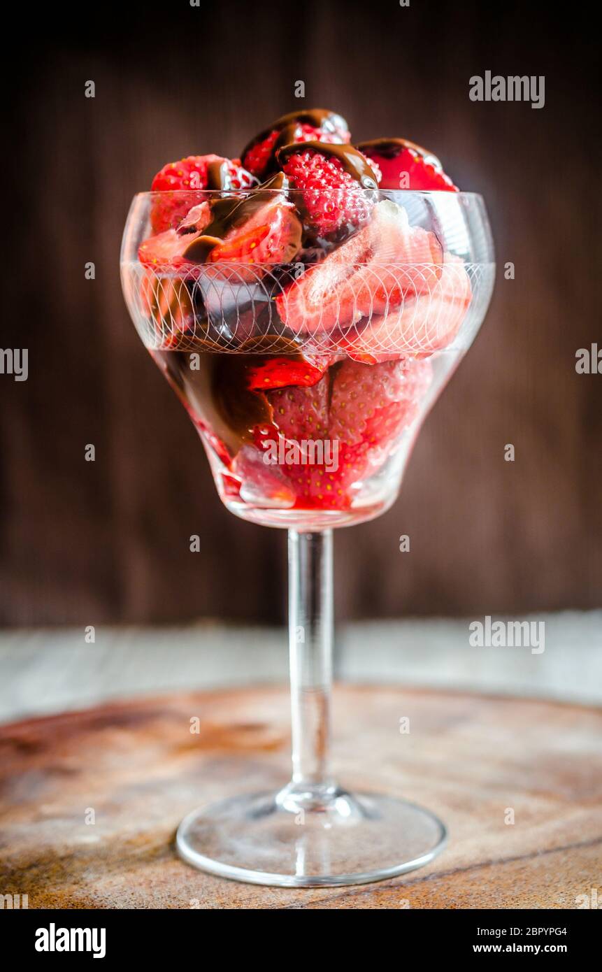 Strawberries glass half hi-res stock photography and images - Alamy