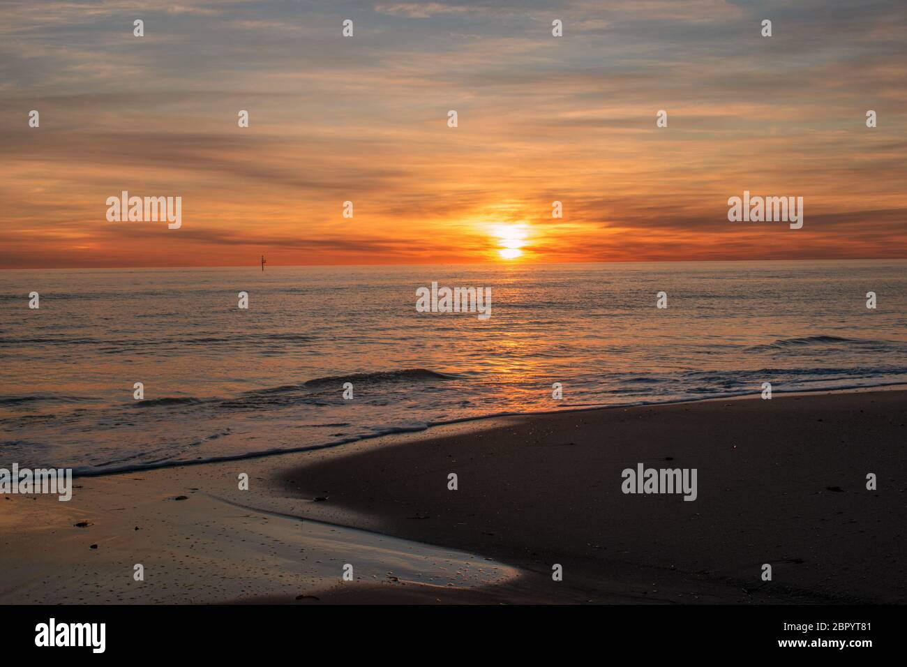 Sunset over the ocean in South Australia Stock Photo
