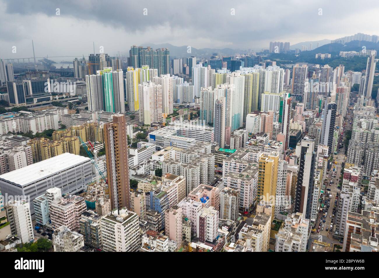 Aerial view of Hong Kong city Stock Photo - Alamy