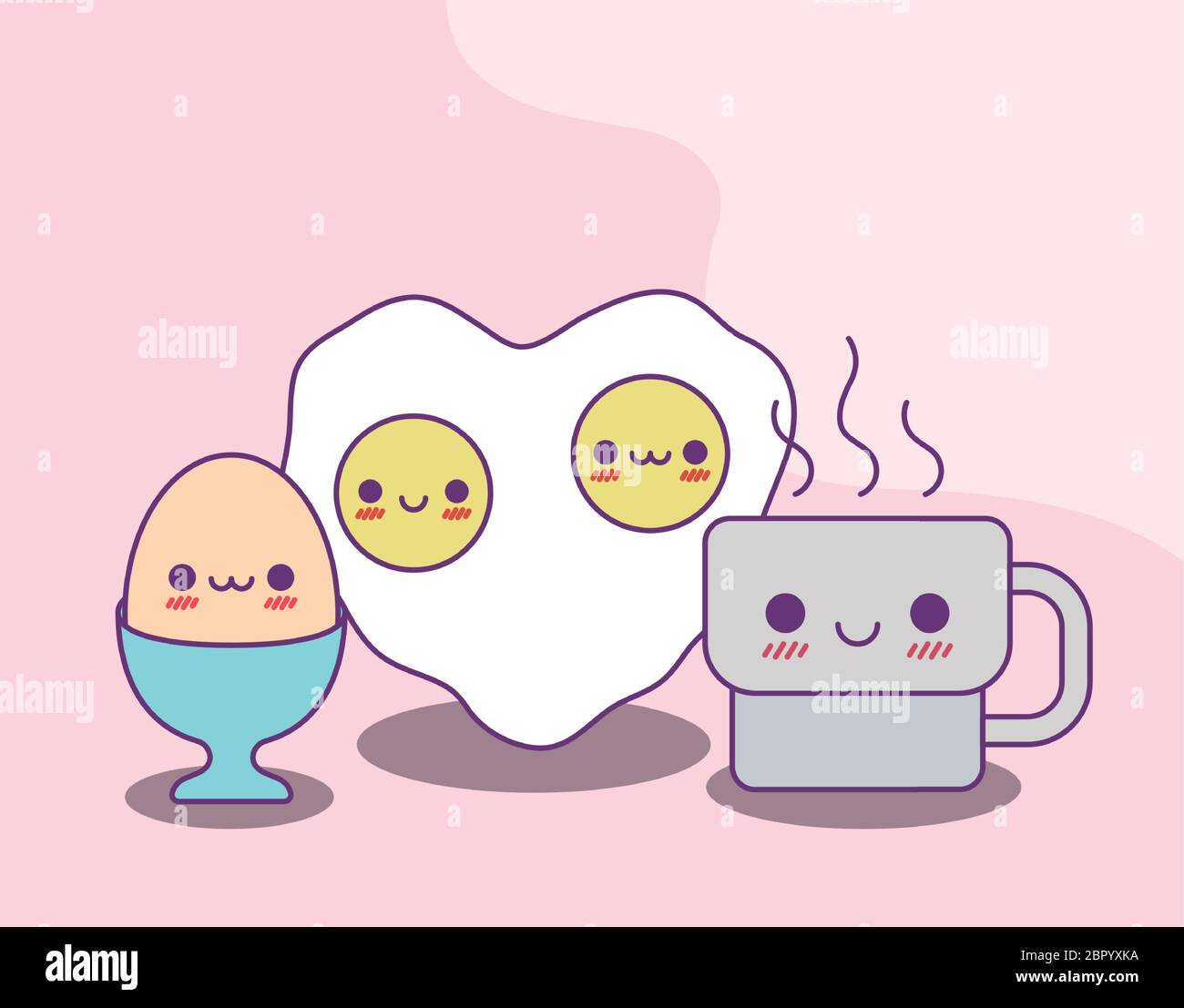 https://c8.alamy.com/comp/2BPYXKA/coffee-mug-and-eggs-design-kawaii-food-cute-character-emoticon-theme-vector-illustration-2BPYXKA.jpg