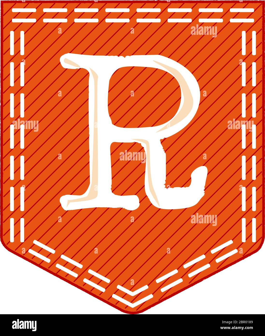 Orange pocket the letter R over a white background Stock Photo - Alamy