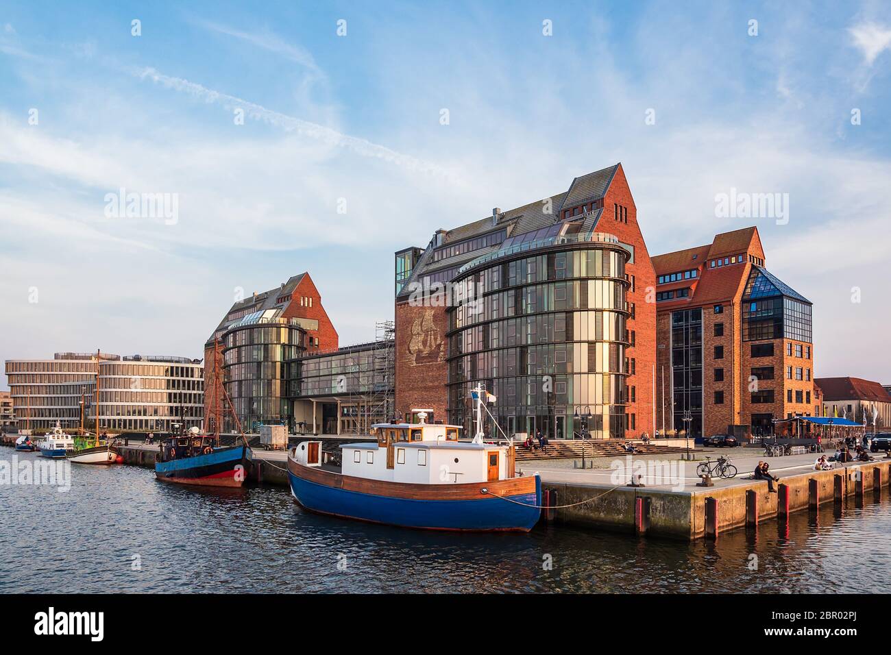View to modern buildings in Rostock, Germany. Stock Photo