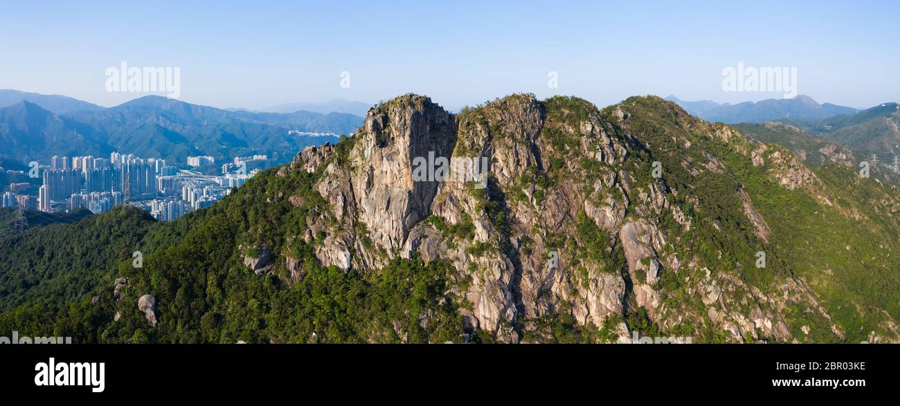 Lion rock mountain, panoramic shot Stock Photo