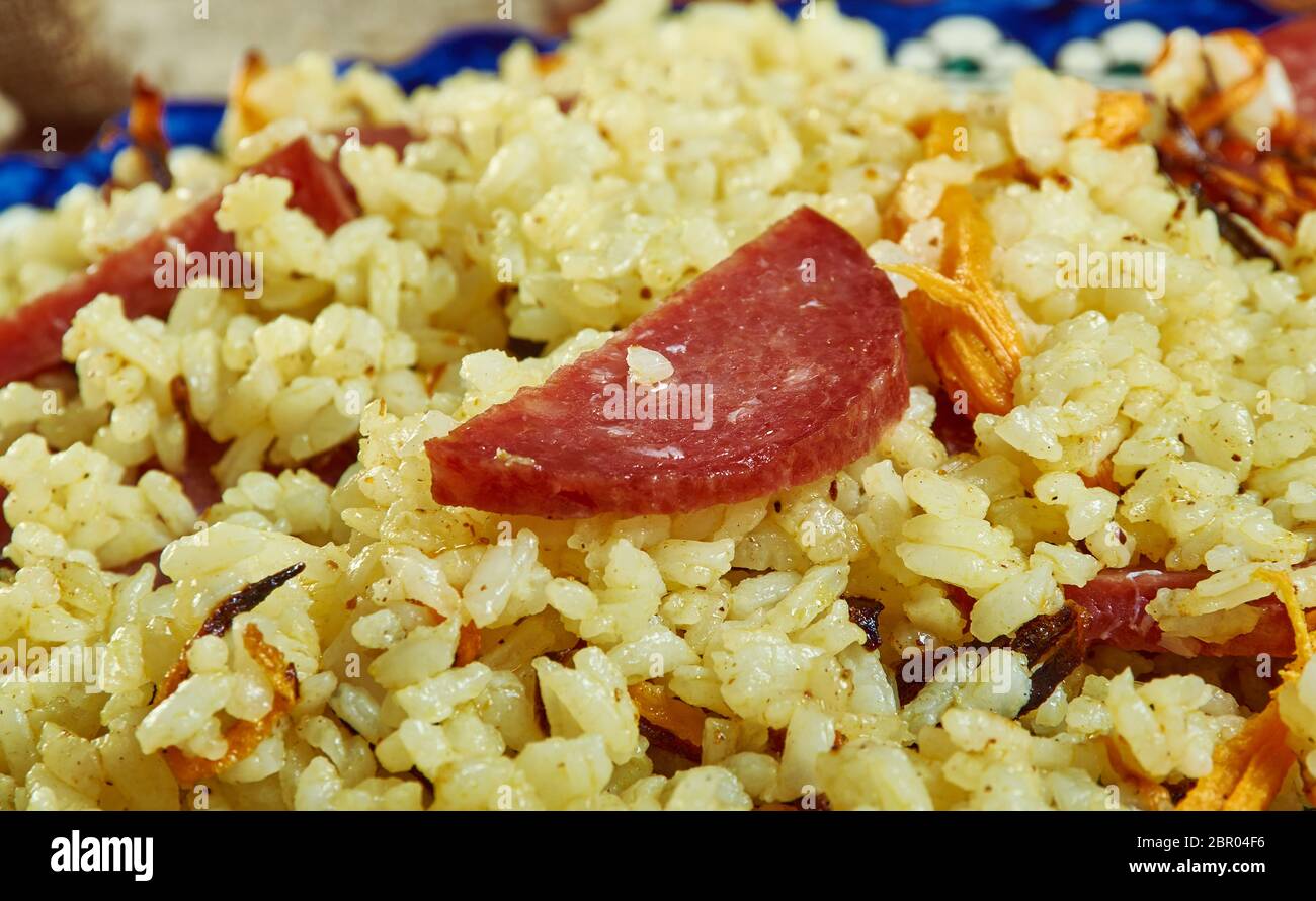 Chorizo pilaf, Quick onepot basmati rice dish, similar to a