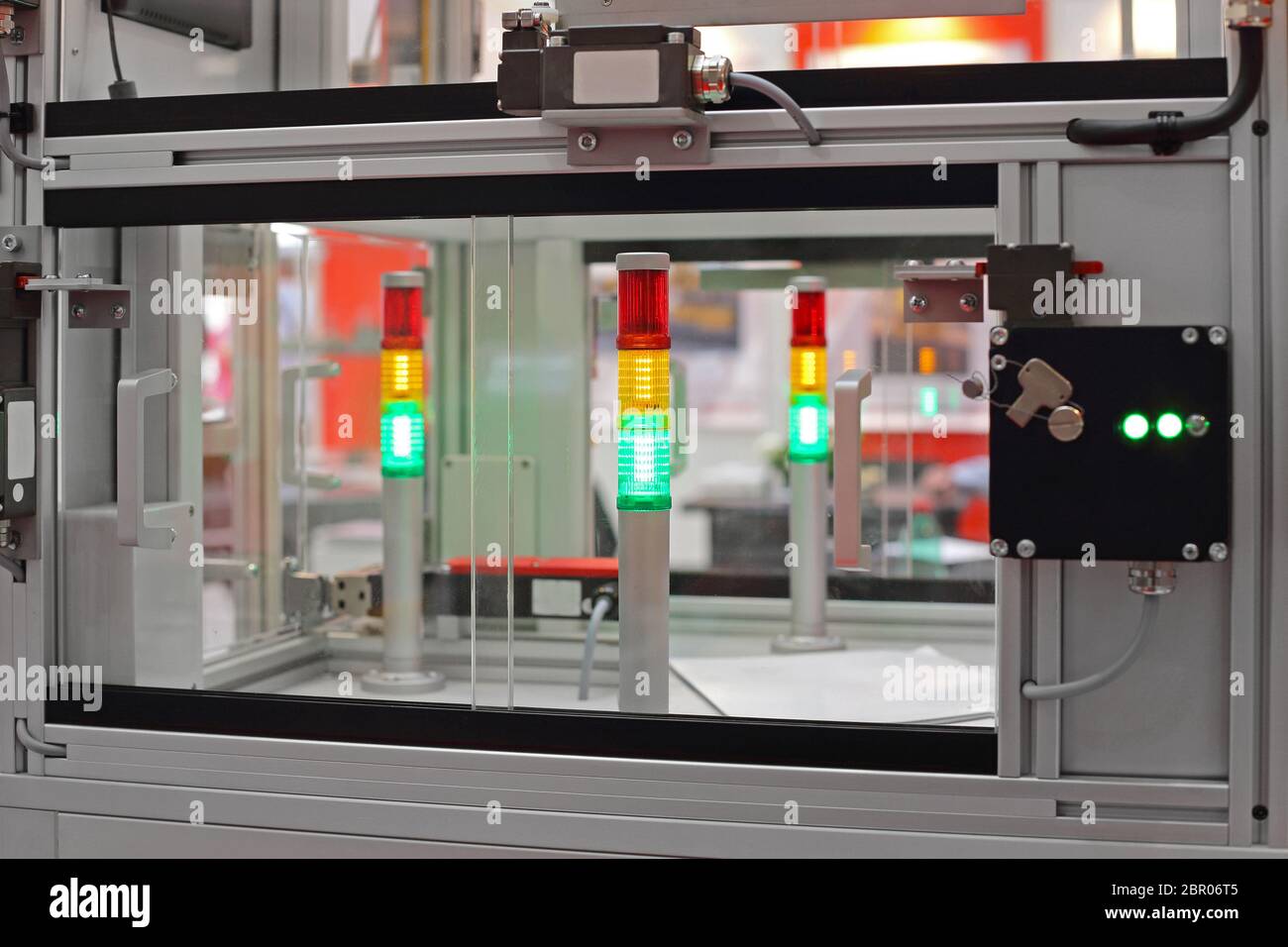 Stack Lights in Automatic Production Module in Factory Stock Photo Alamy