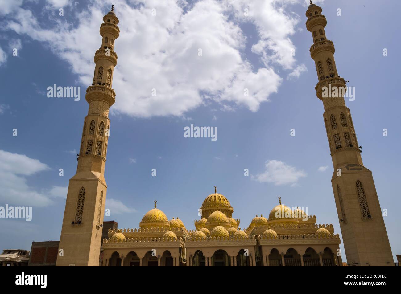 View of Al Mina Masjid Mosque in the port city of Hurghada in Egypt Stock Photo