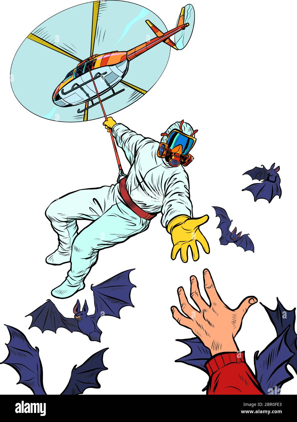 wild animals bats are vectors of infection, the risk of an epidemic Stock Vector