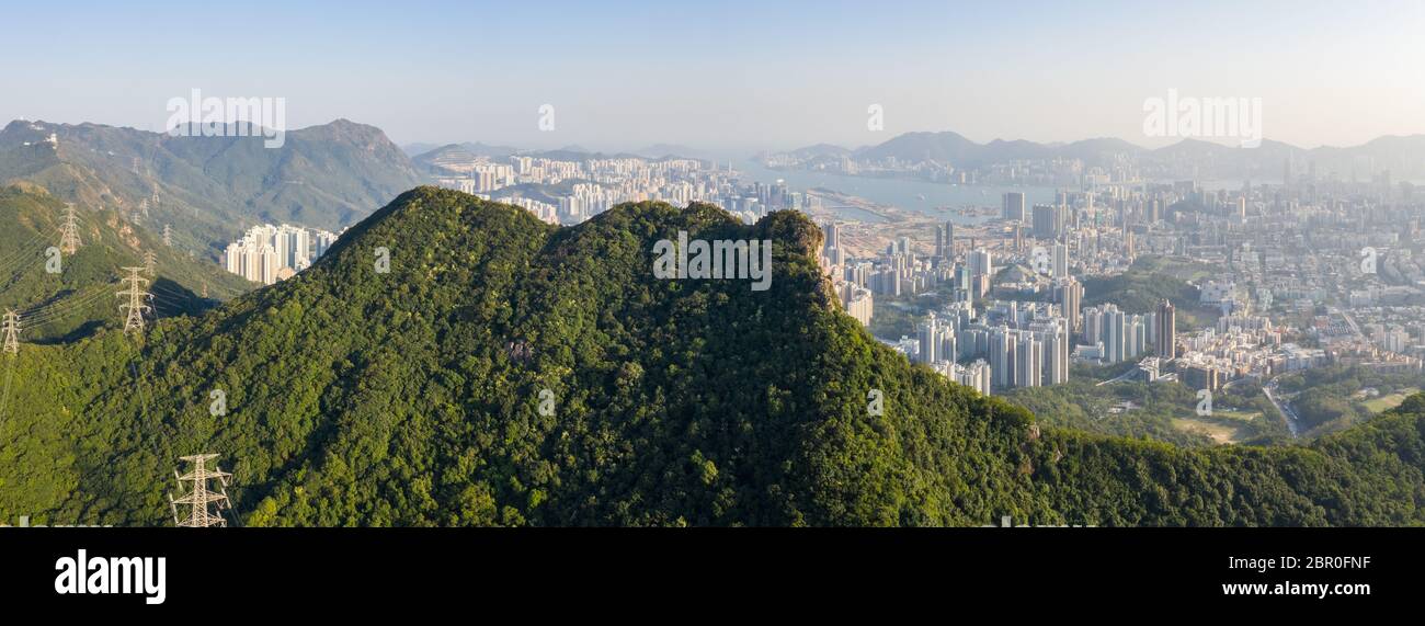 Lion rock mountain, panoramic shot Stock Photo