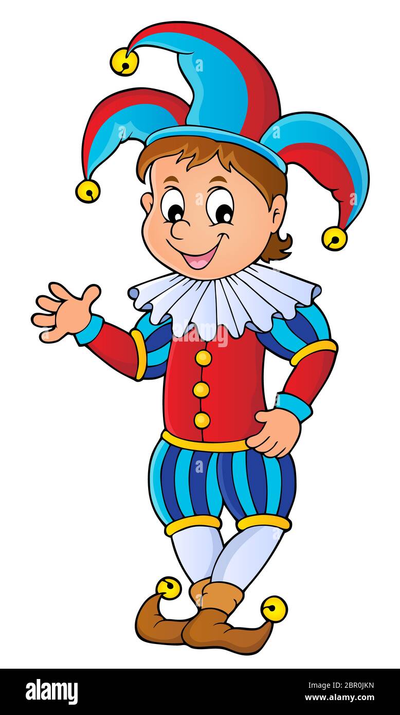 Happy jester theme image 1 - picture illustration Stock Photo - Alamy