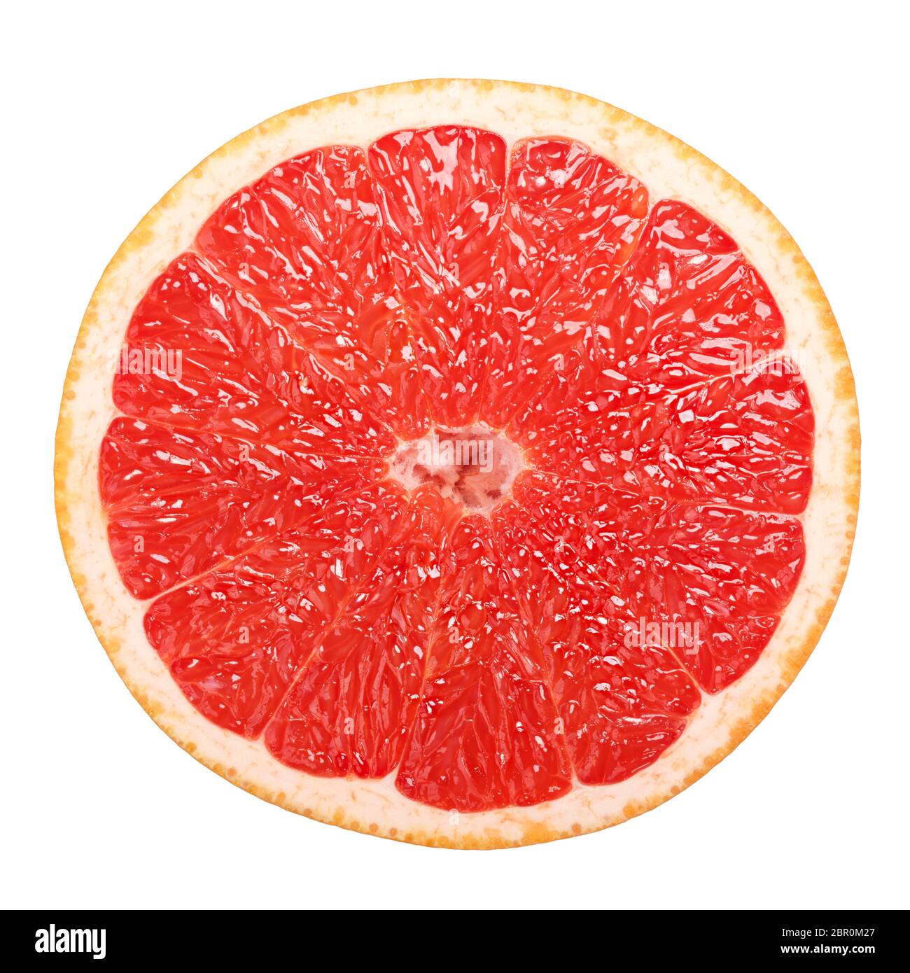 Grapefruit ring, wheel or slice isolated on white, top view Stock Photo
