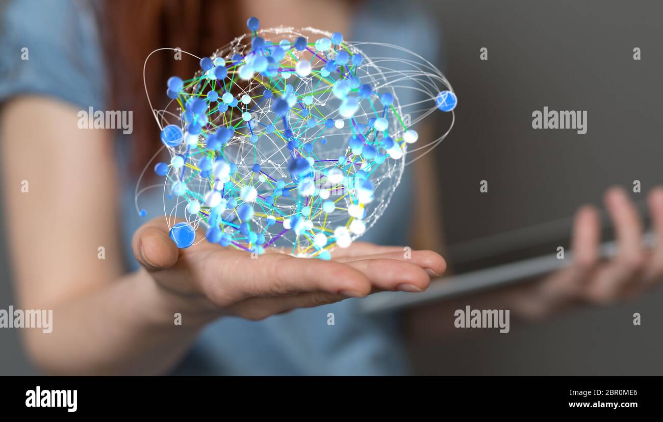 network interface in hand digital Stock Photo - Alamy