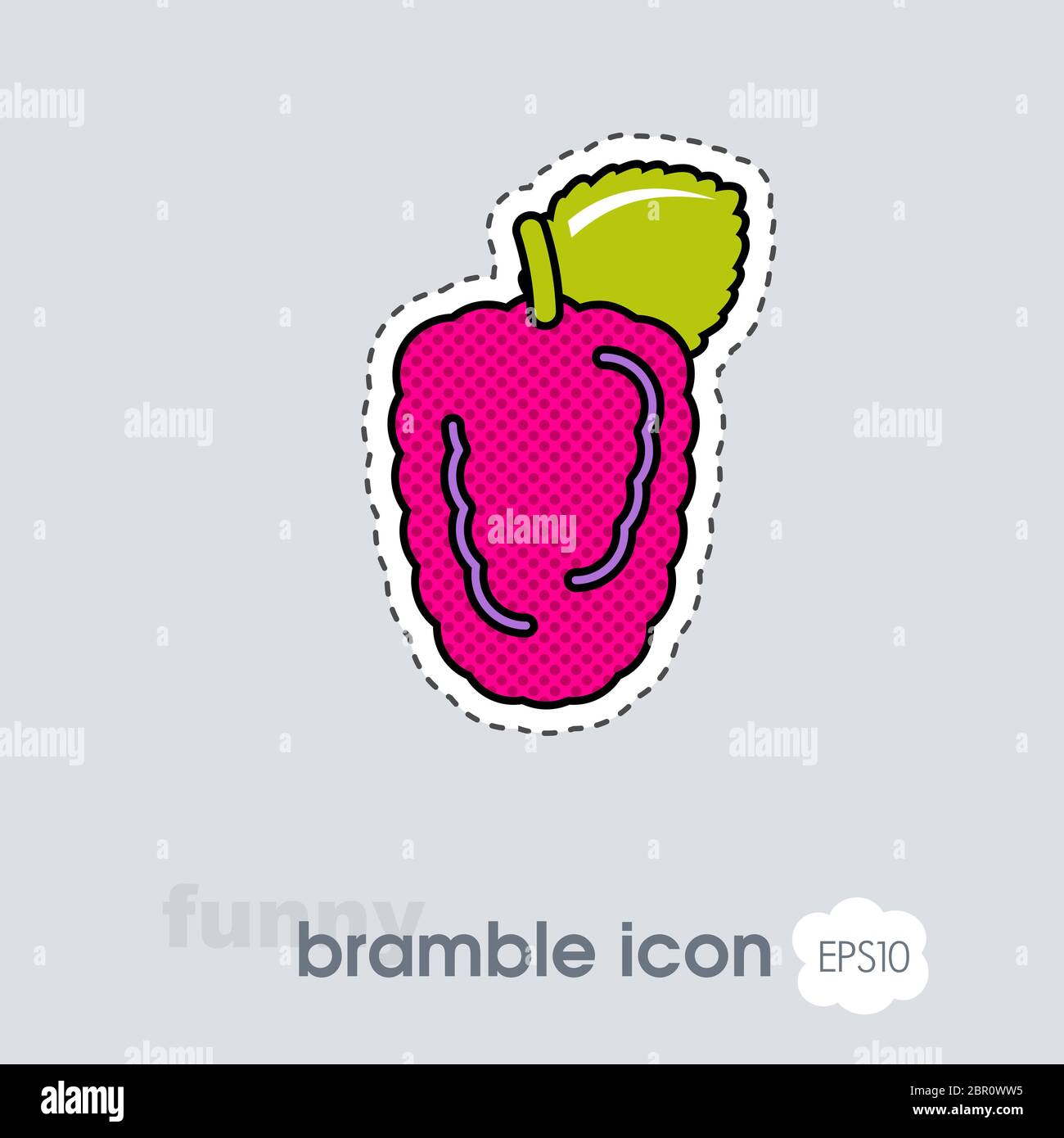 Blackberry bramble icon. Black Berry fruit sign. Vector illustration ...