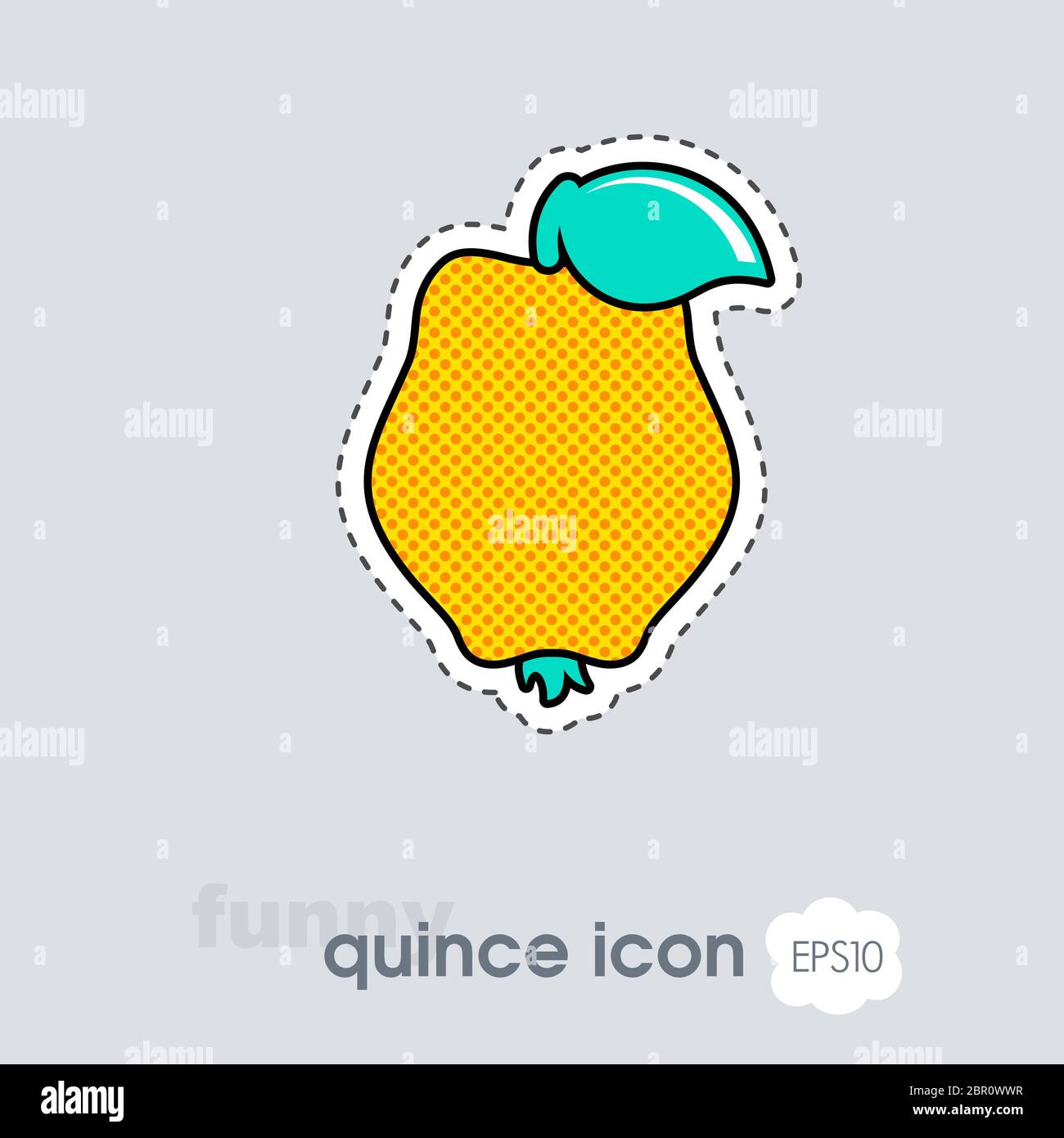Quince icon. Quince tropical fruit sign. Vector illustration for food ...