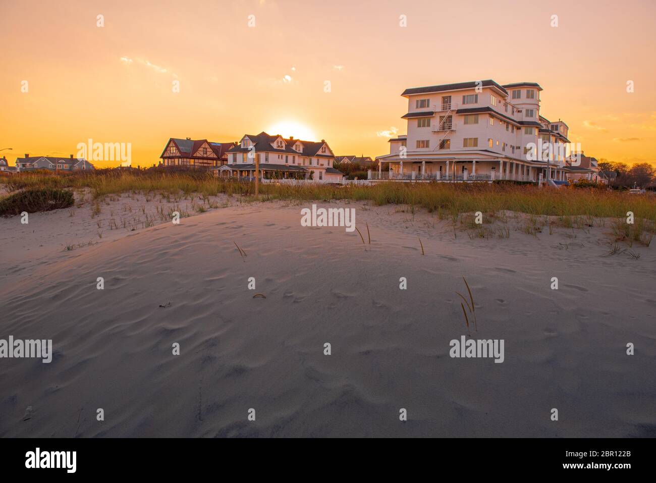 Spring Lake, NJ, USA November 13, 2015. A wide angle photo of the