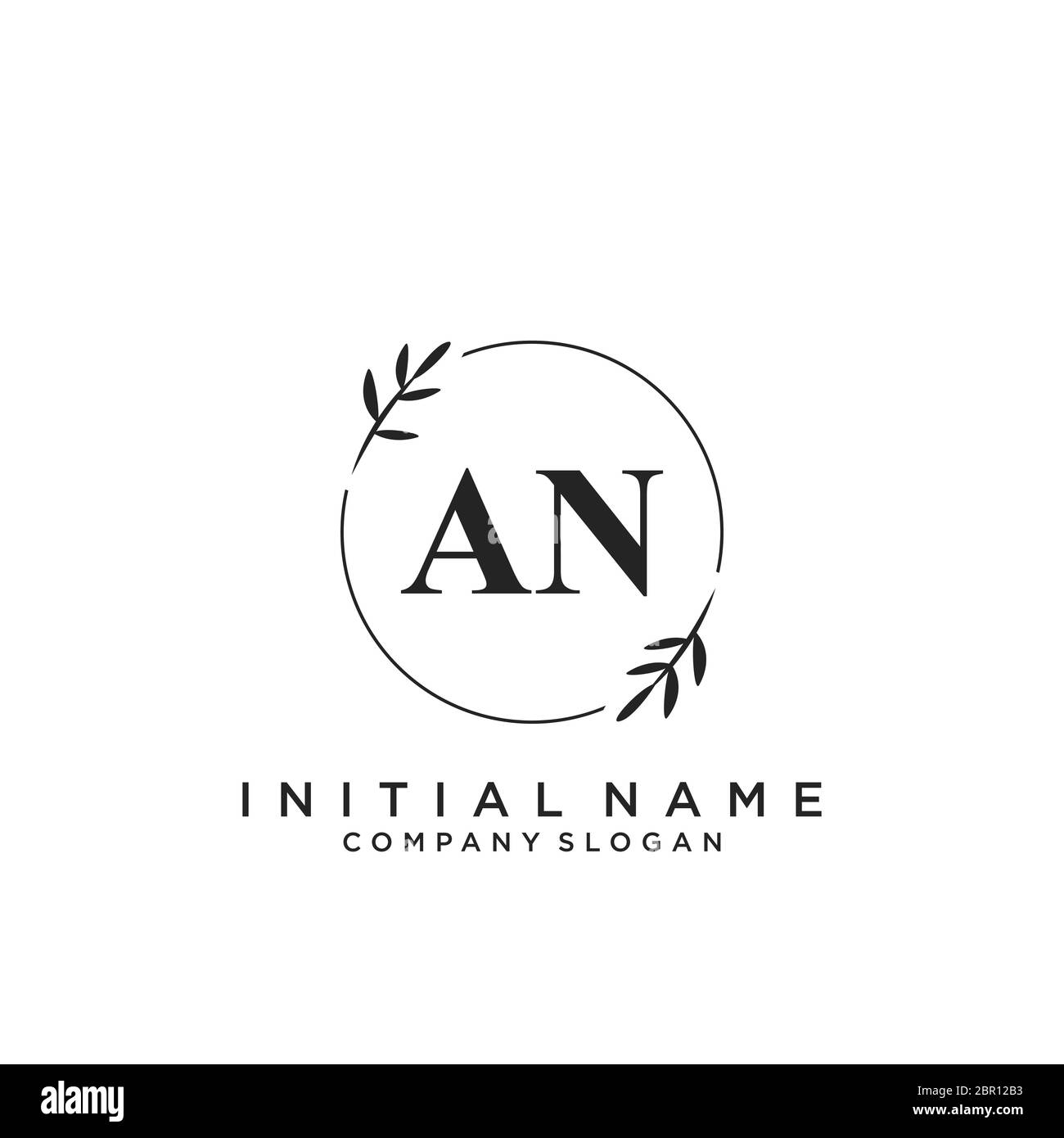 Initial AN beauty monogram and elegant logo design Stock Vector
