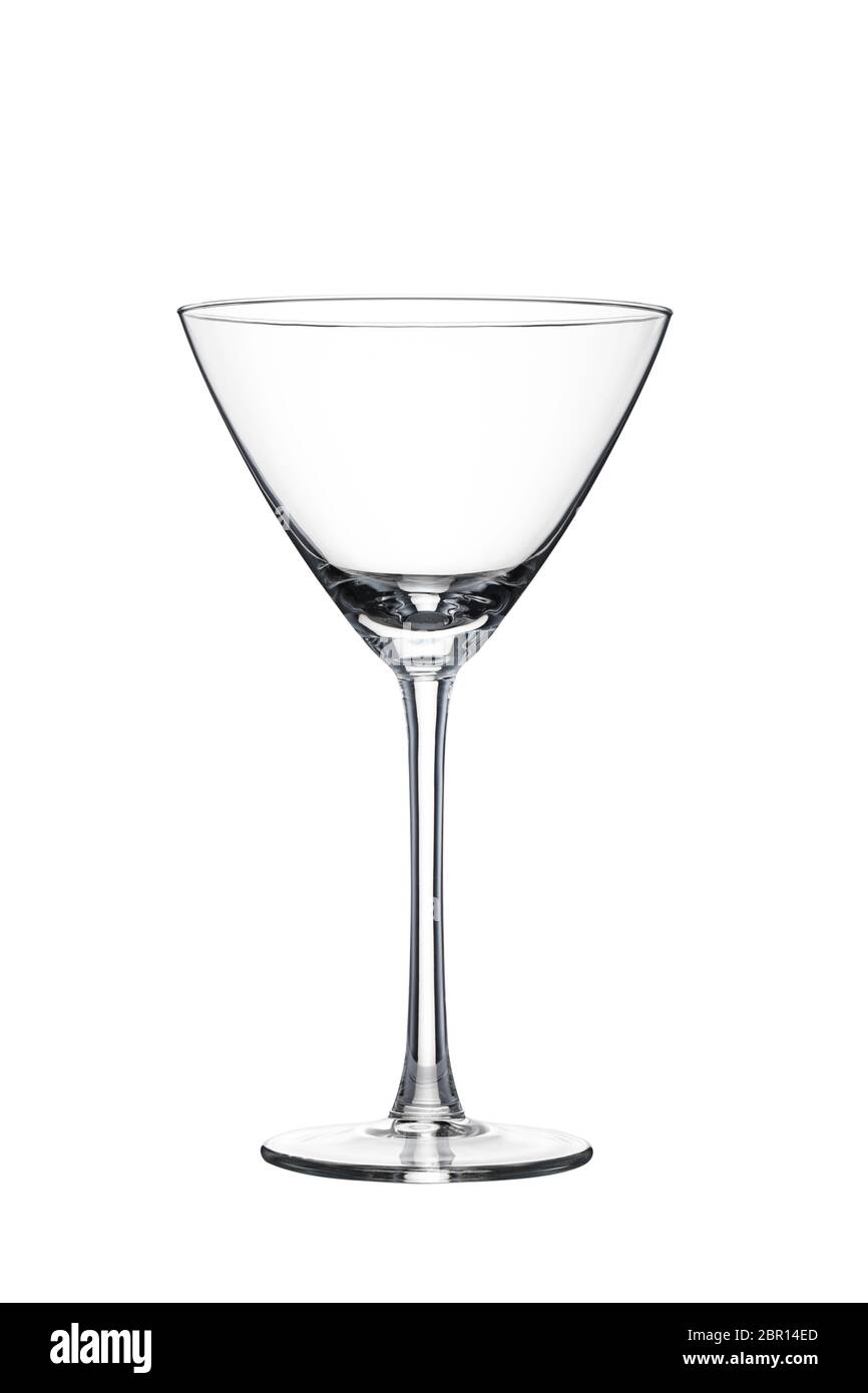 Empty martini glass on a white background. Stock Photo