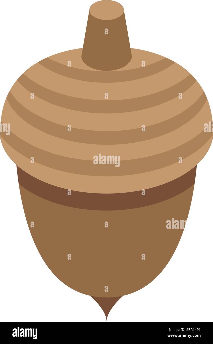 Autumn acorn icon, isometric style Stock Vector