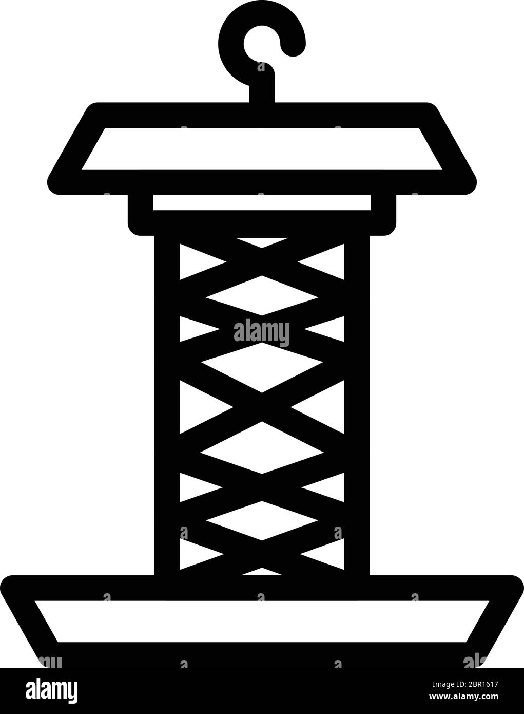 Steel bird feeder icon, outline style Stock Vector