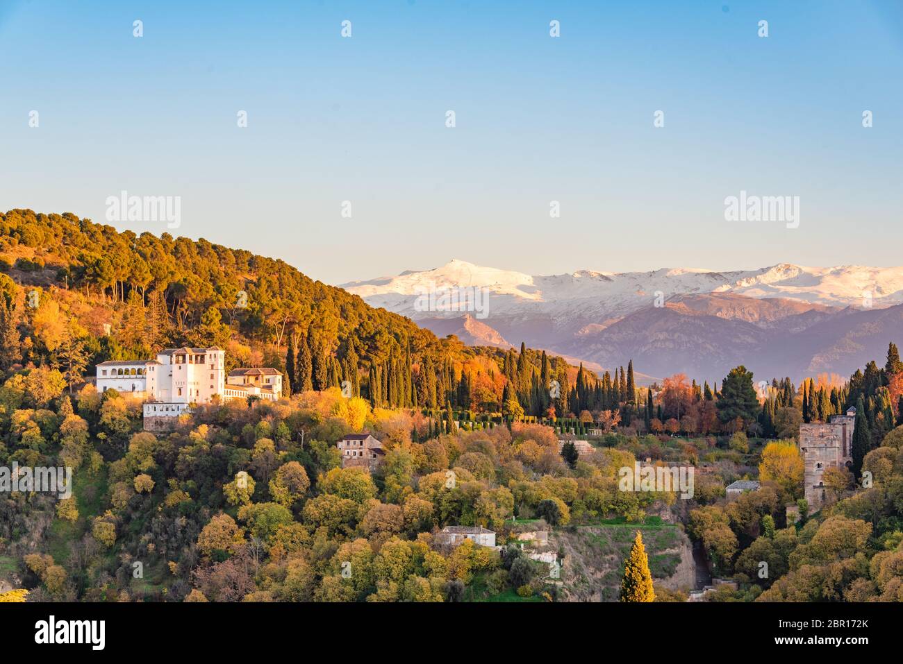 30 November, 2019 Granada, Spain. View of beautiful Generalife, the