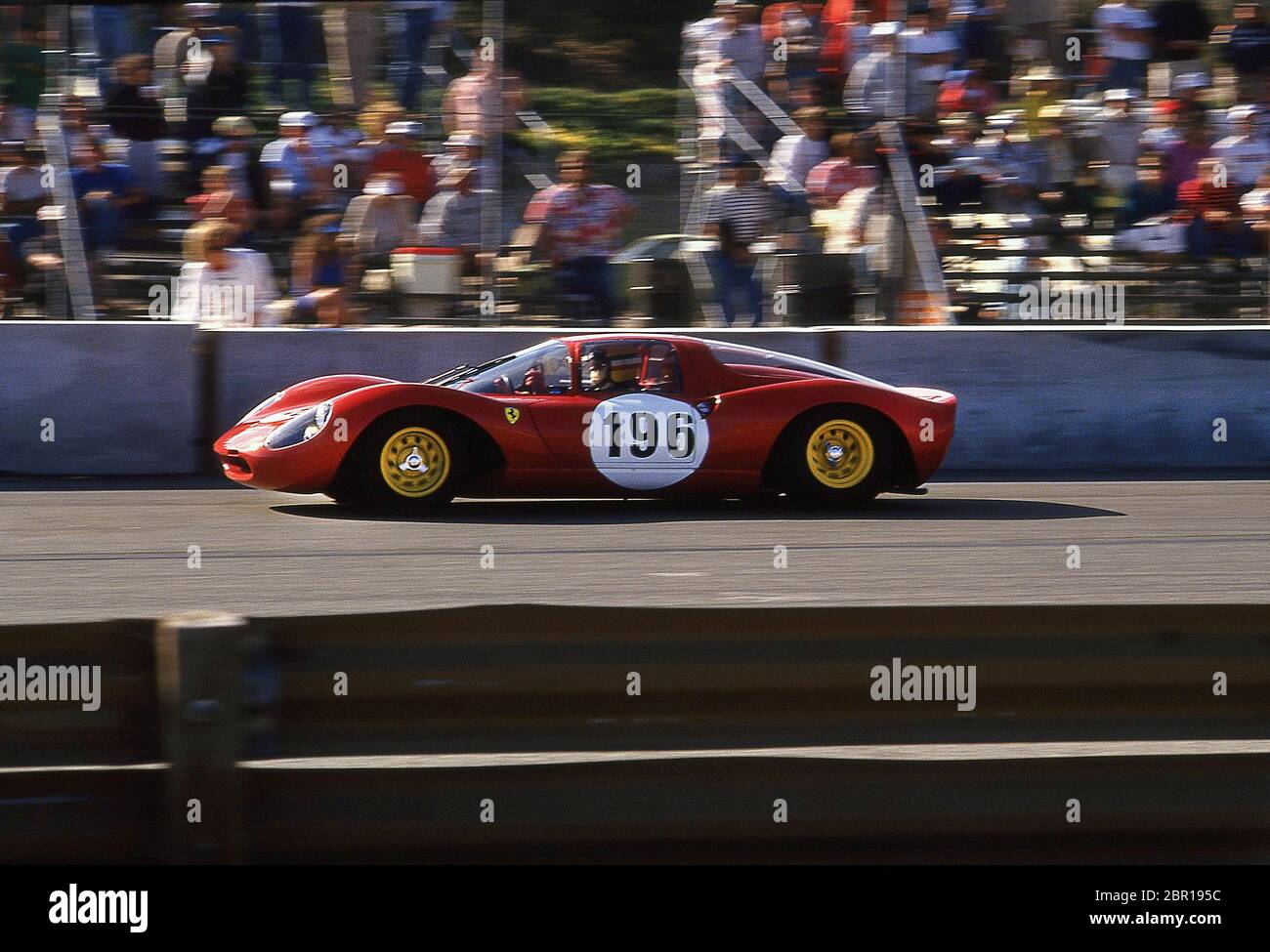 Jaguar D Type at the Monterey Historic Auto races at Laguna Seca race track 1986 Stock Photo