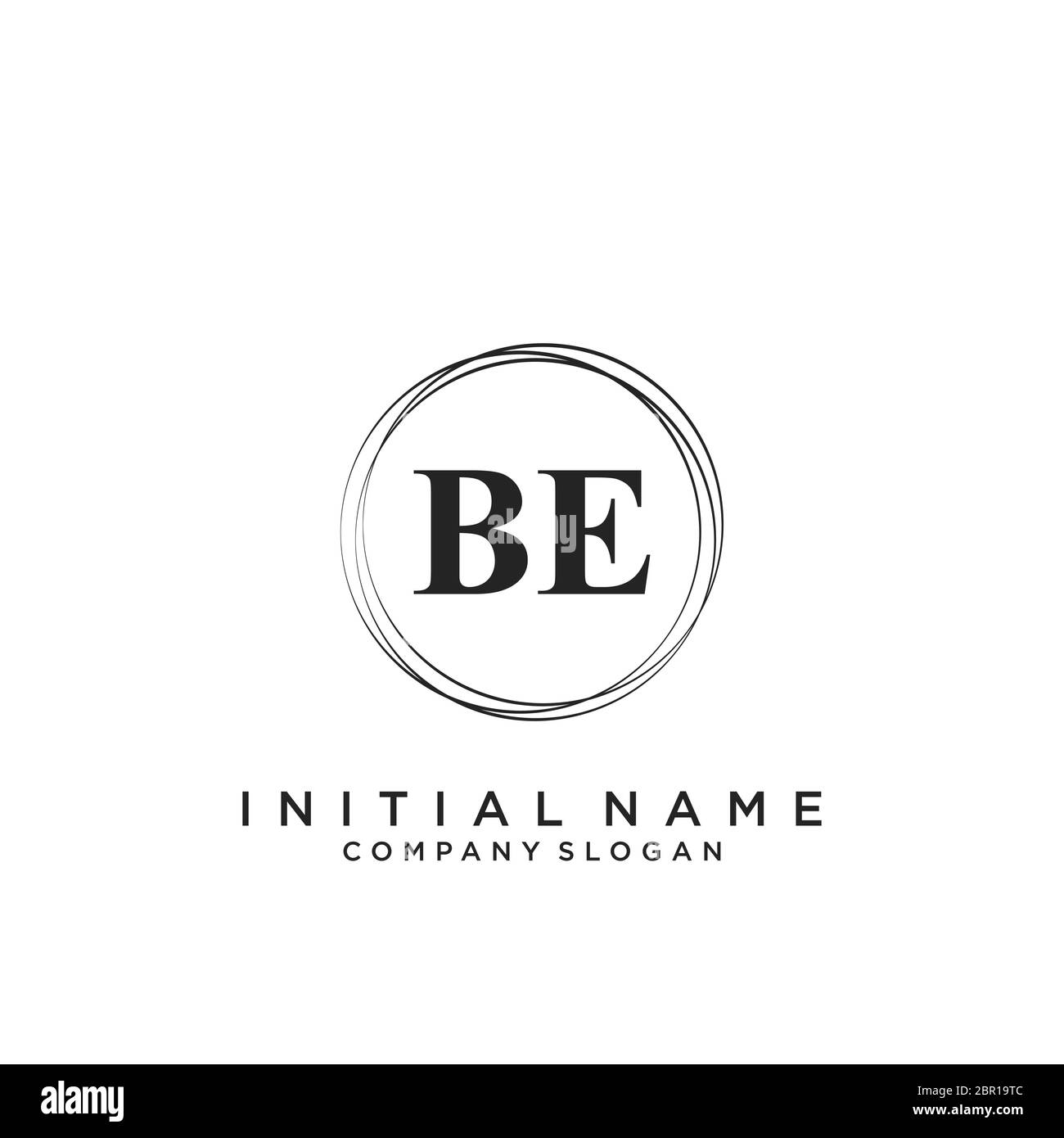 Initial BE beauty monogram and elegant logo design Stock Vector