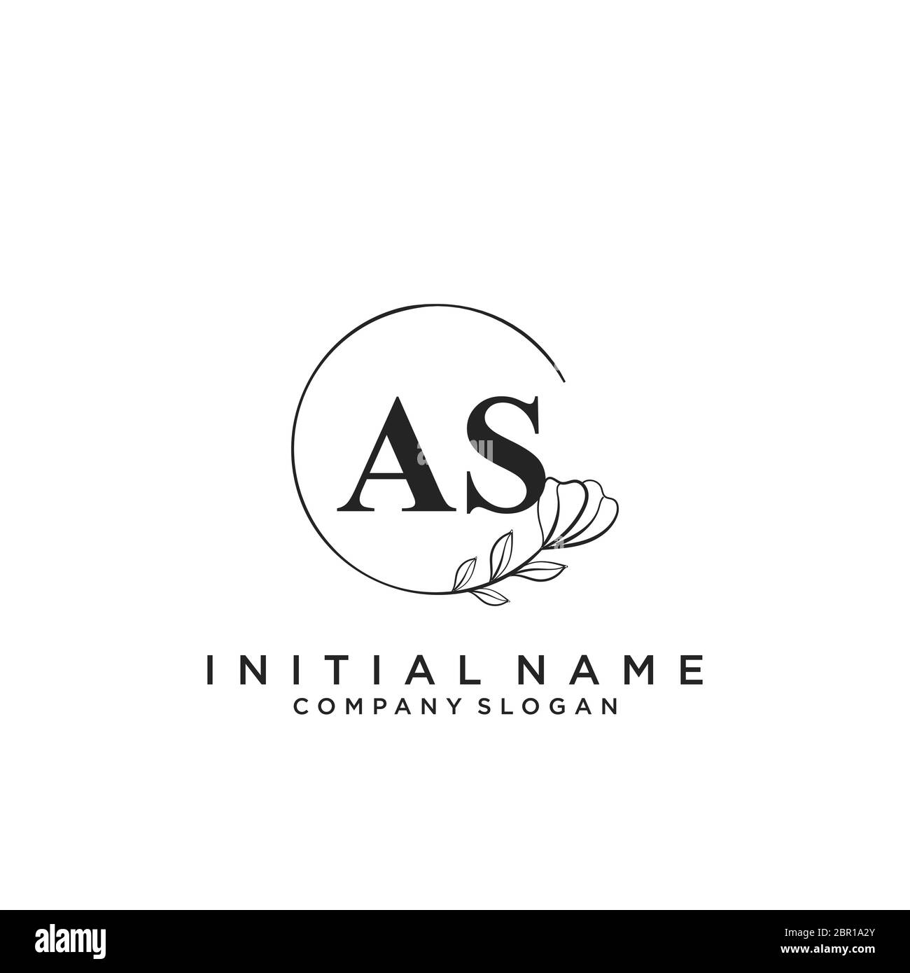 Initial AS beauty monogram and elegant logo design Stock Vector