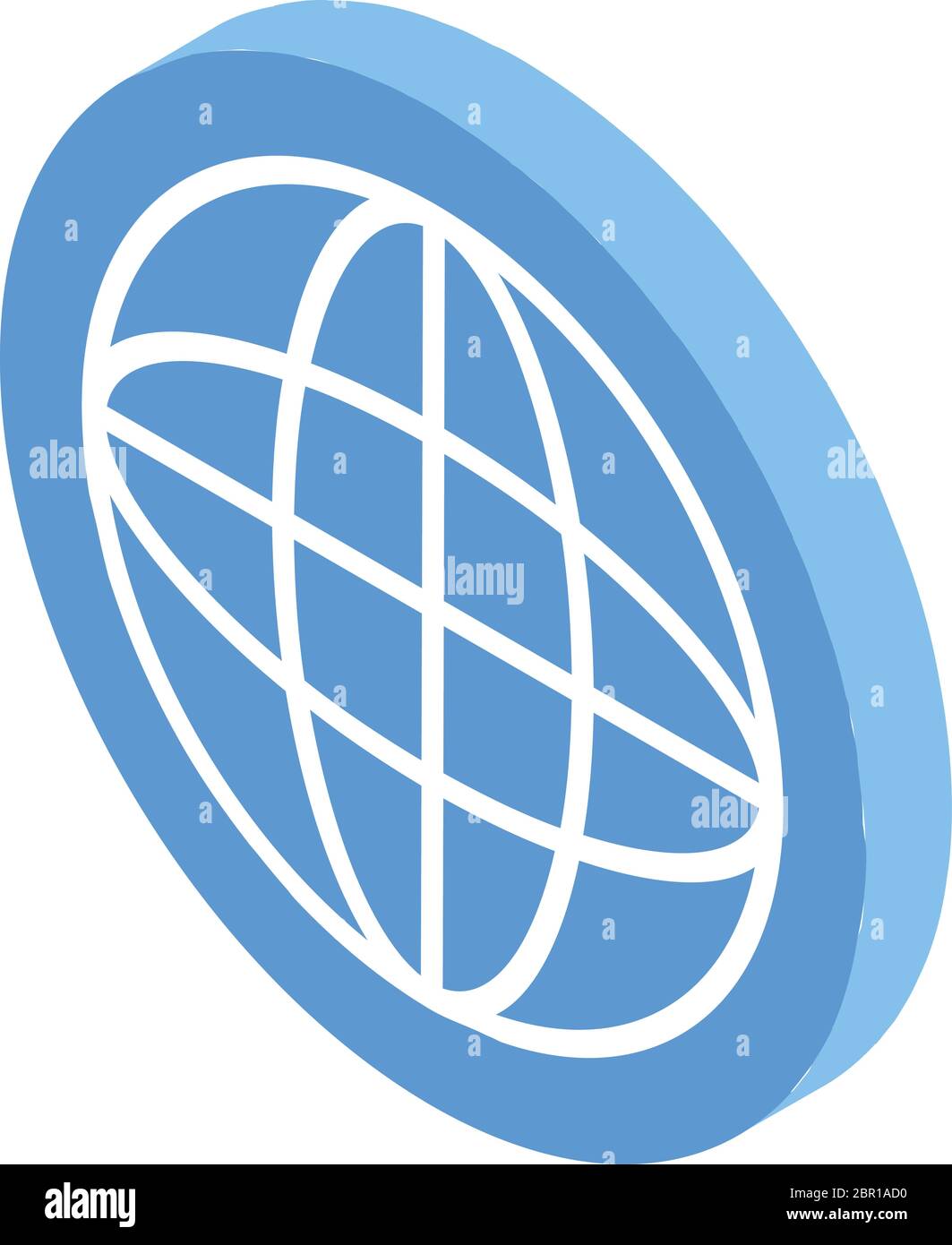 Search globe icon, isometric style Stock Vector