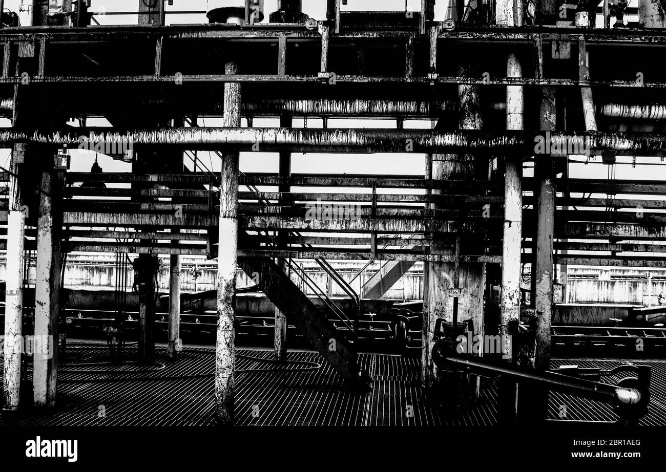 Close up industrial view,A equipment of oil refining,Oil and gas